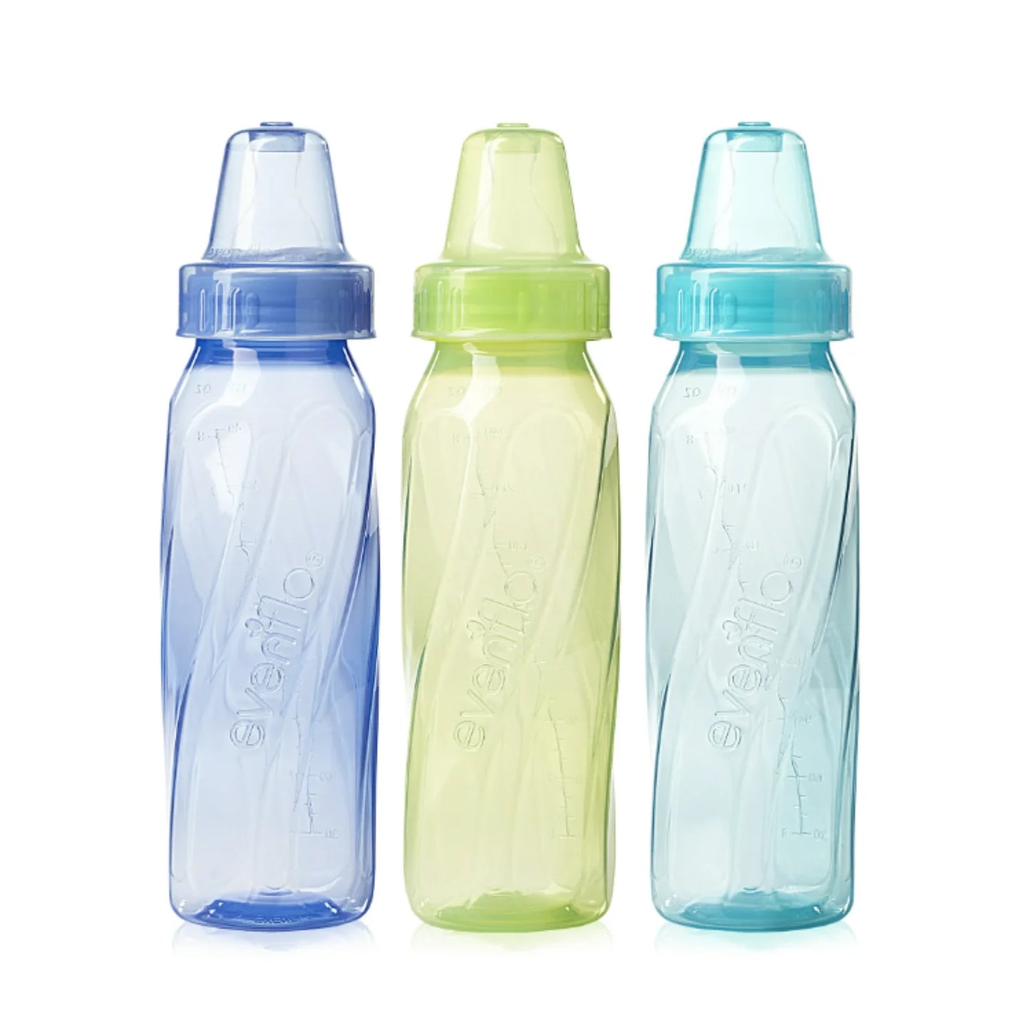 Classic Tinted Plastic and Silicone Baby Bottles 8Oz - 12 Pack