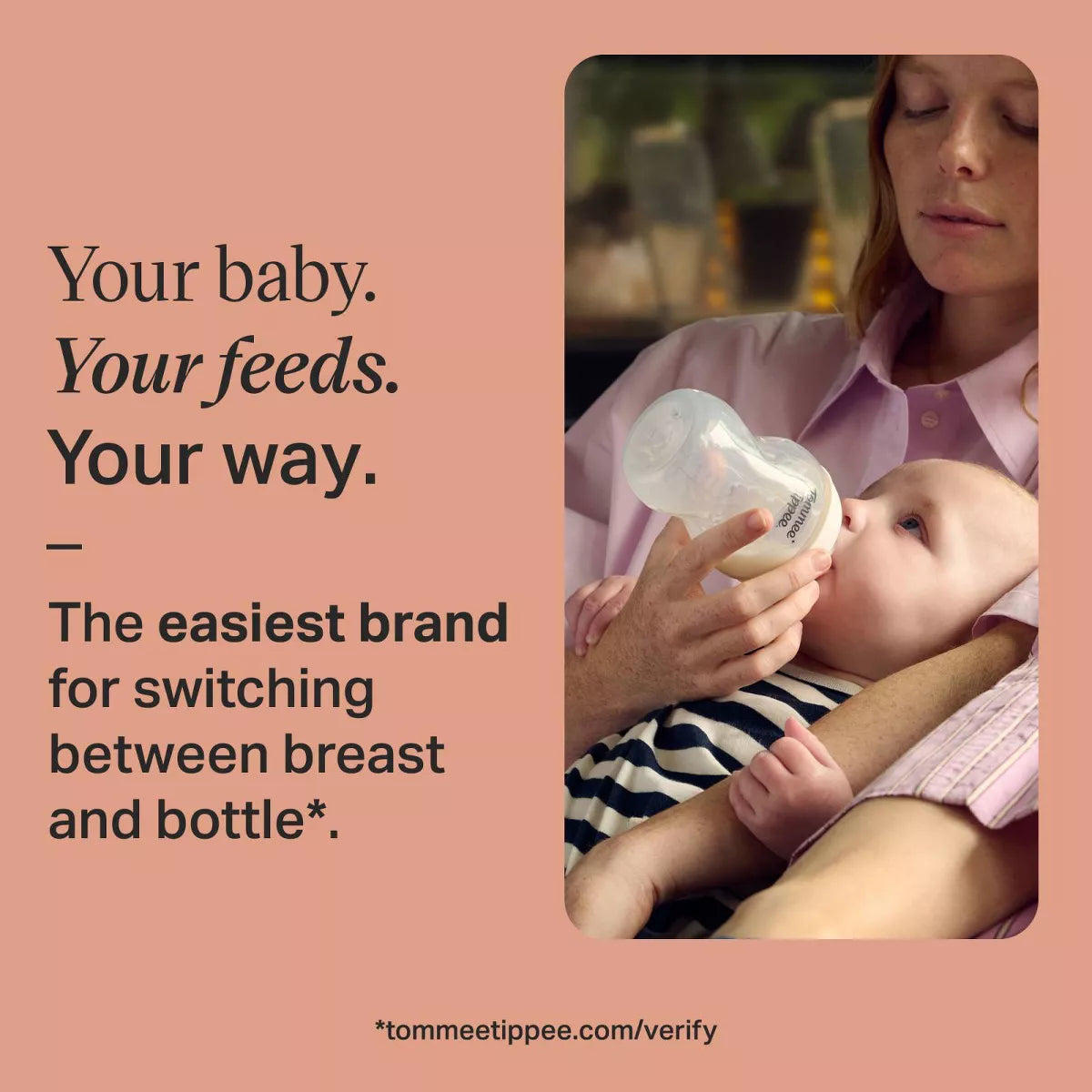 Tommee Tippee Start Slow-Flow Breast-Like Nipple Anti-Colic Baby Bottle 