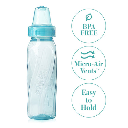 Classic Tinted Plastic and Silicone Baby Bottles 8Oz - 12 Pack
