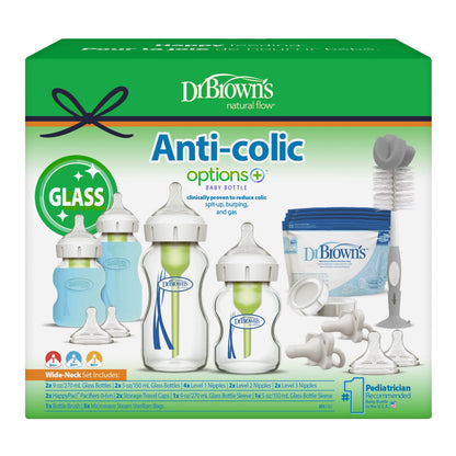Options+ Wide-Neck Glass Bottle Starter Set