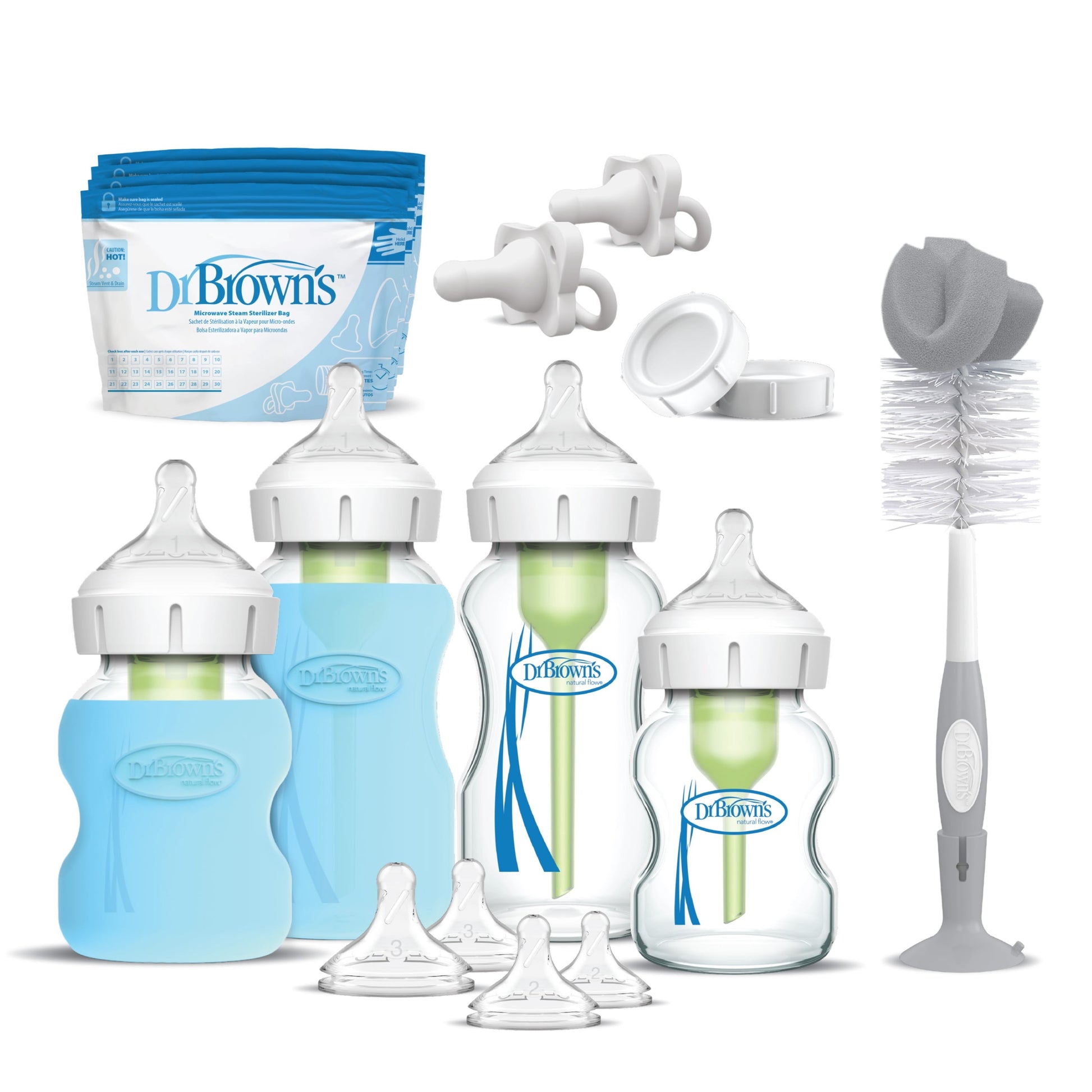 Options+ Wide-Neck Glass Bottle Starter Set