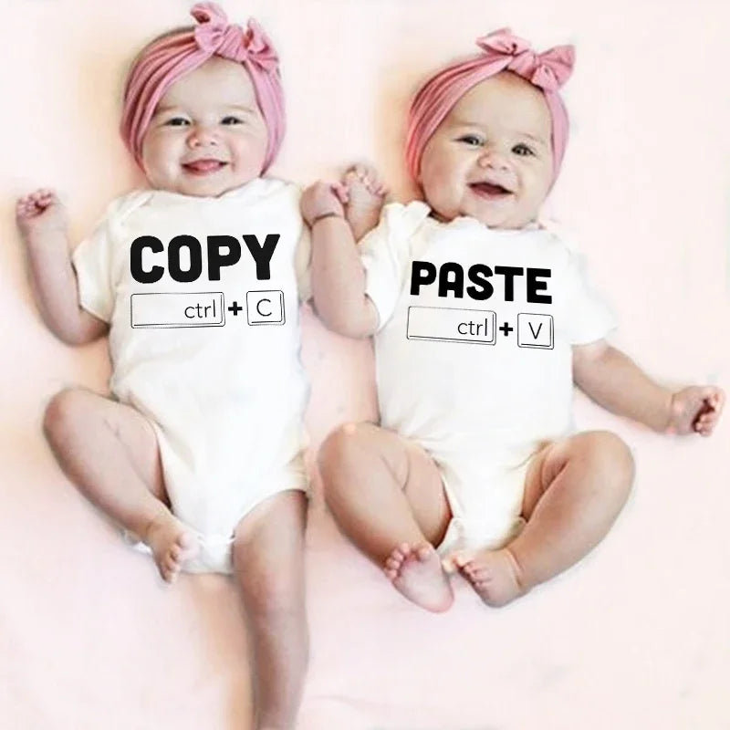 Copy Paste Twin Newborn Toddler Jumpsuit 