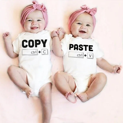 Copy Paste Twin Newborn Toddler Jumpsuit 