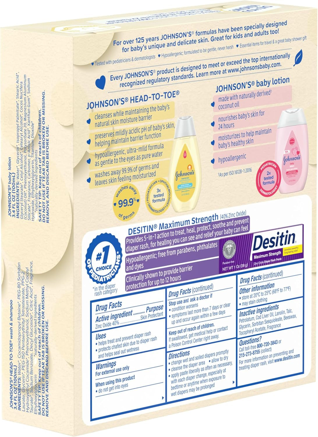 Care Essentials Gift Set, Body Lotion, & Zinc Oxide Diaper Rash Paste for Baby