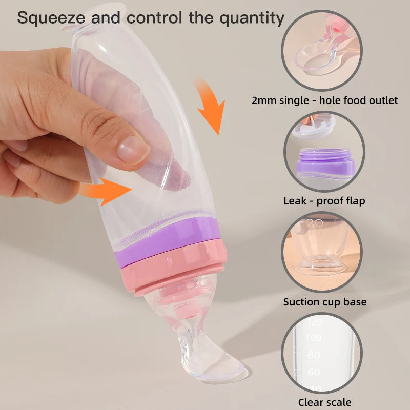 120 Ml/4Oz Infant Baby Liquid Silicone Food Squeeze Feeder
